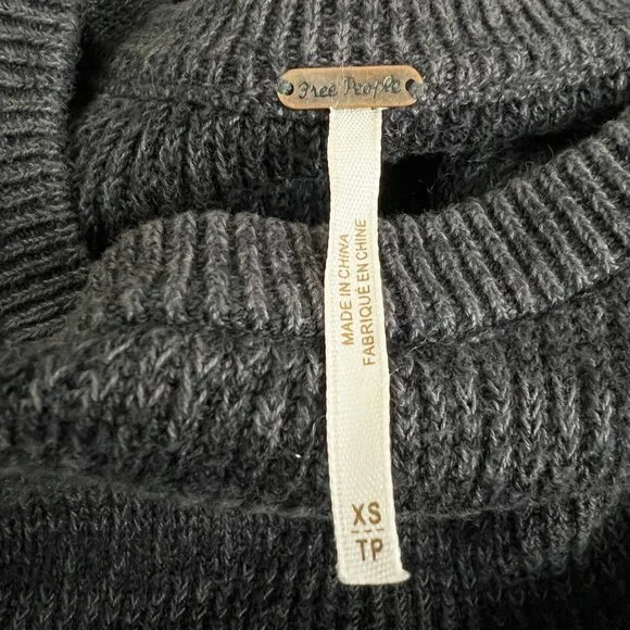 Free People Oversized Knit Sweater Dress Mini Long Balloon Sleeve Loose Slouchy - Picture 3 of 8